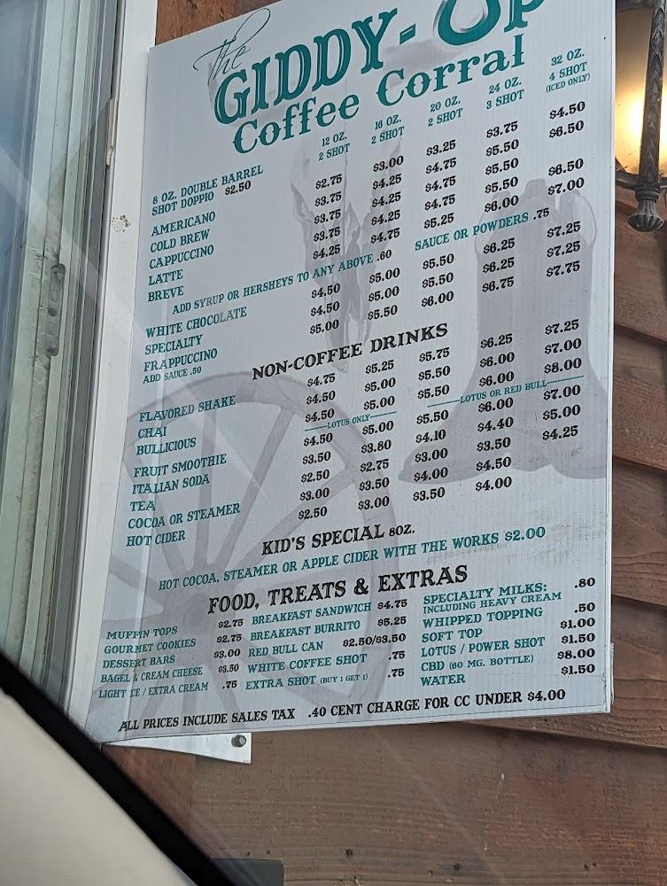 Giddy Up Coffee Corral Menu image 2
